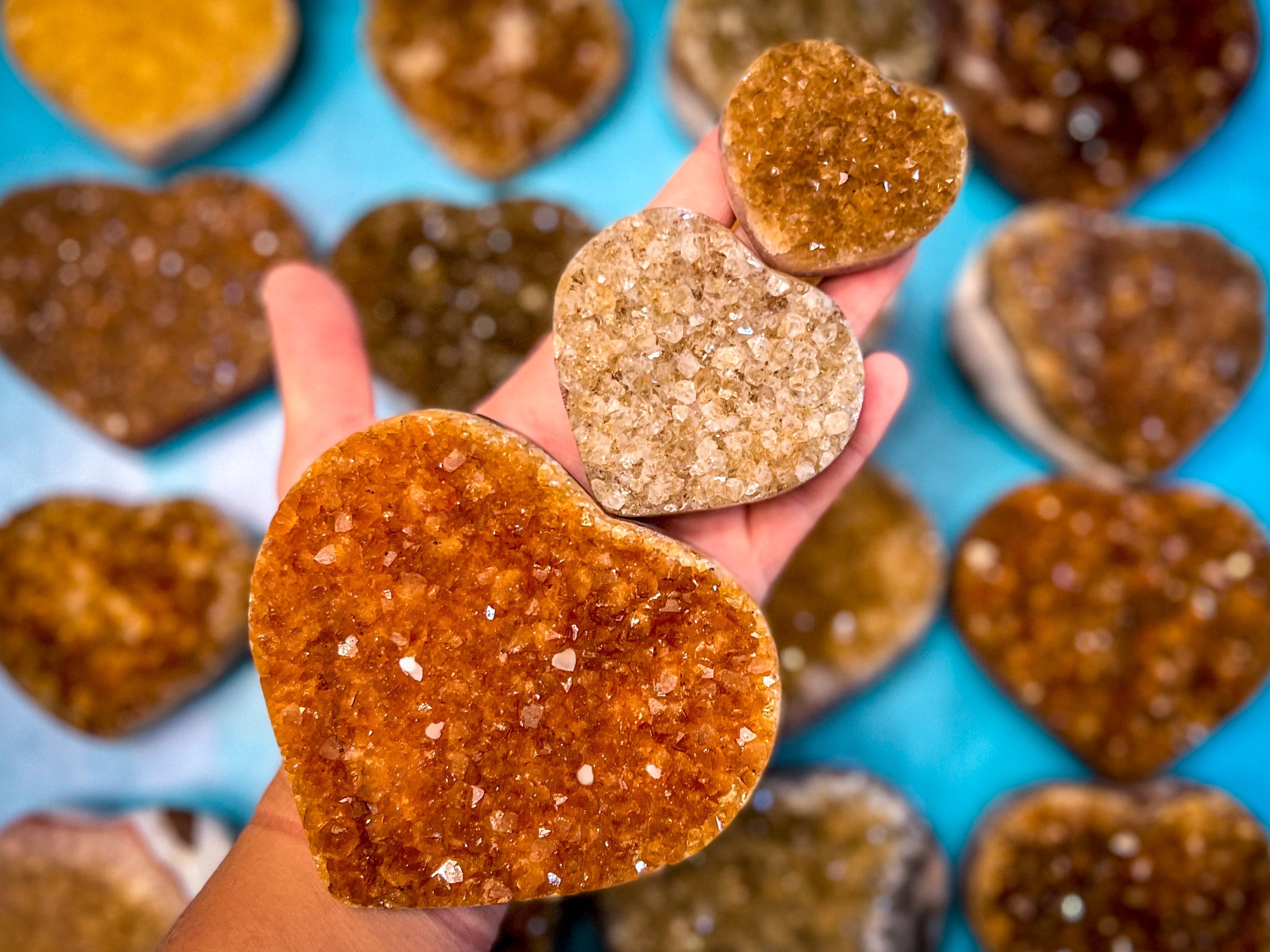 Raw Citrine Hearts, Ethically Sourced for Valentines Day Gift