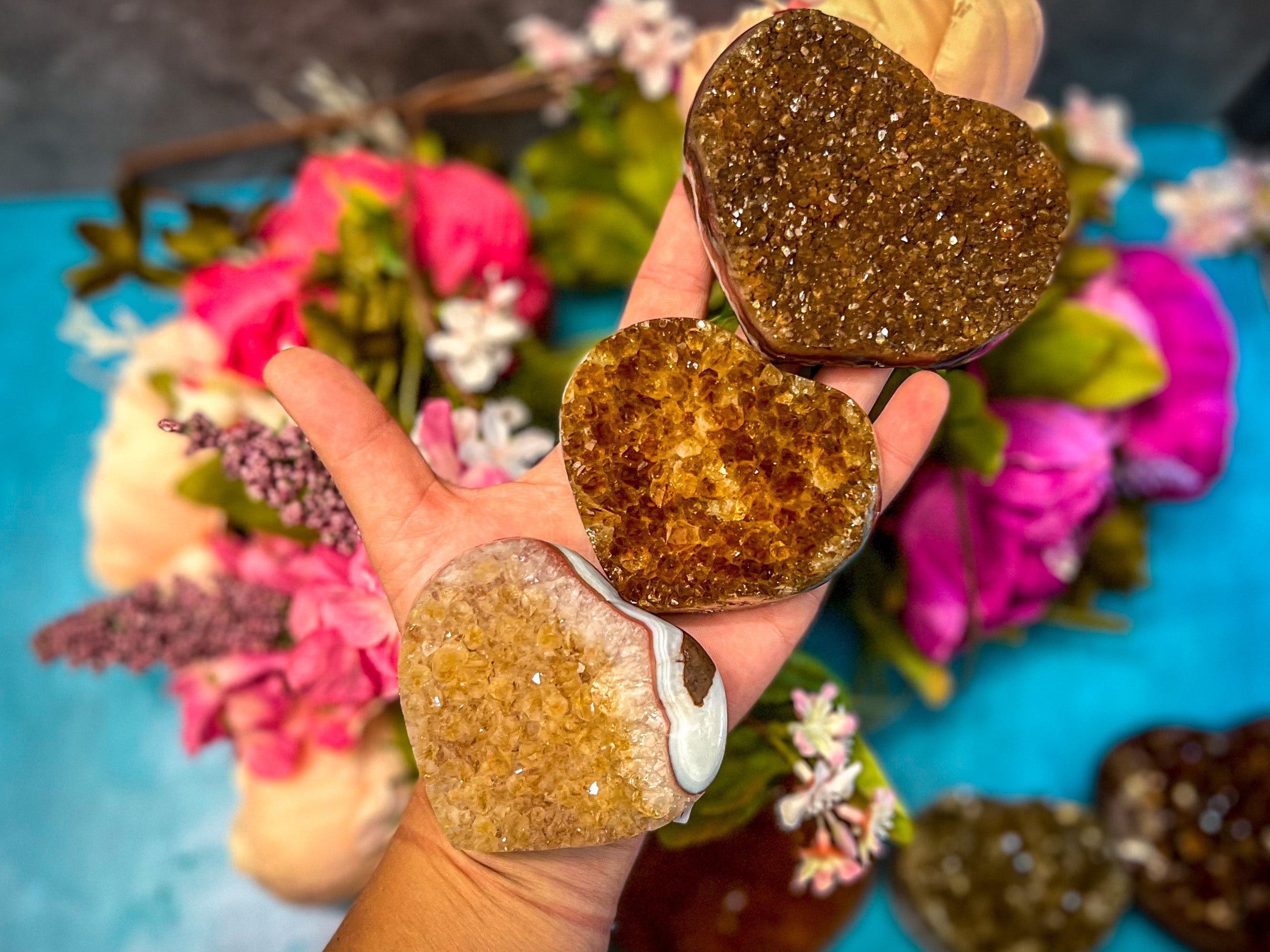Raw Citrine Hearts, Ethically Sourced for Valentines Day Gift | | Wiccan Center