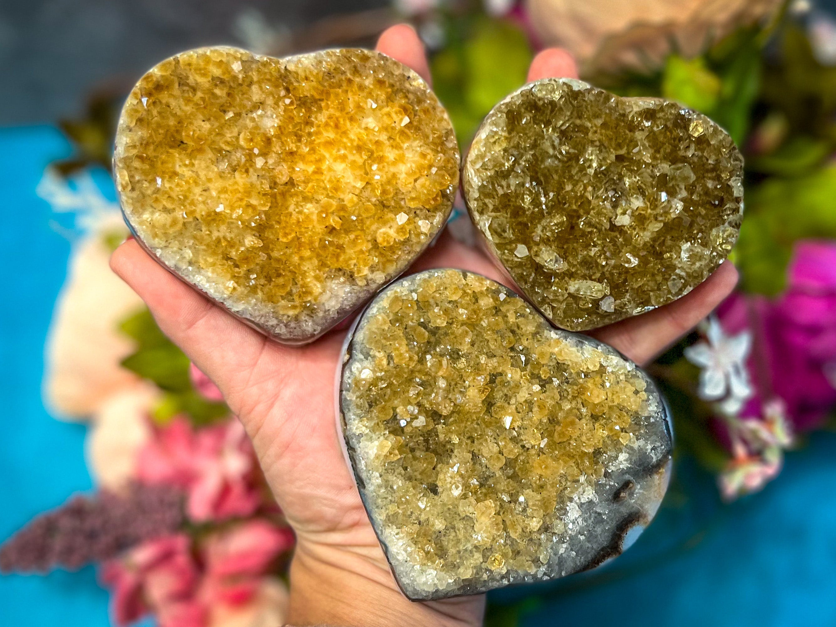 Raw Citrine Hearts, Ethically Sourced for Valentines Day Gift | | Wiccan Center