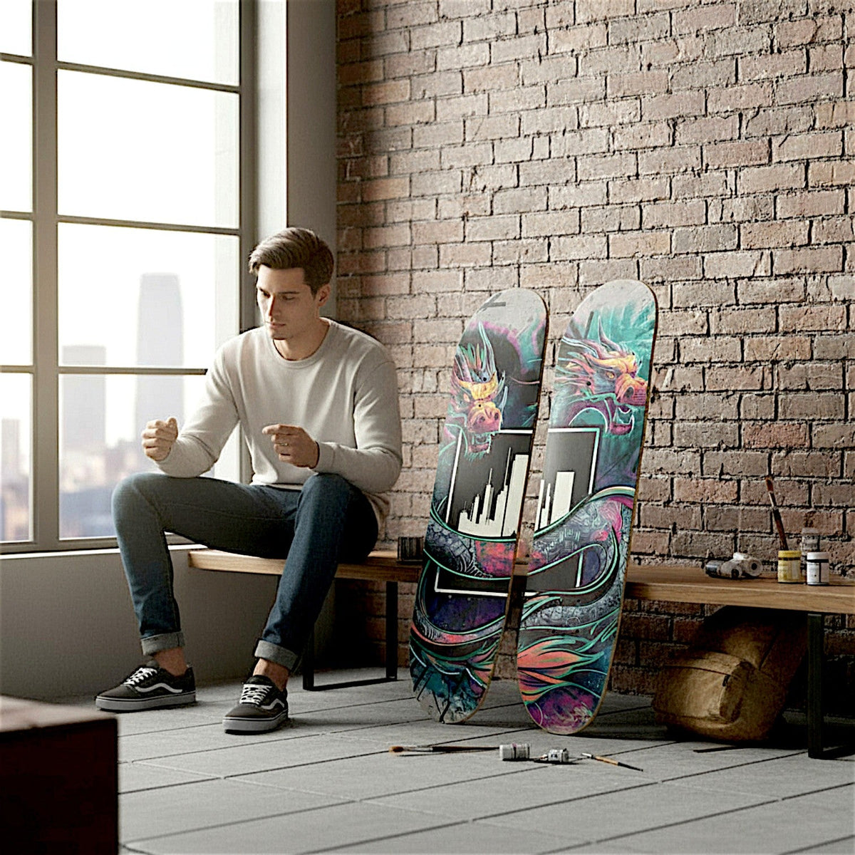 2 Skateboard Series Art - Dragon City | Skateboard | Wiccan Center