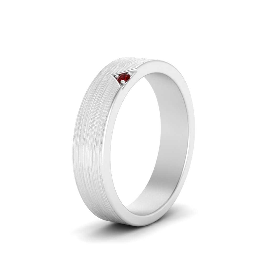 Classic V Shaped Solitaire Stone Mens Band
