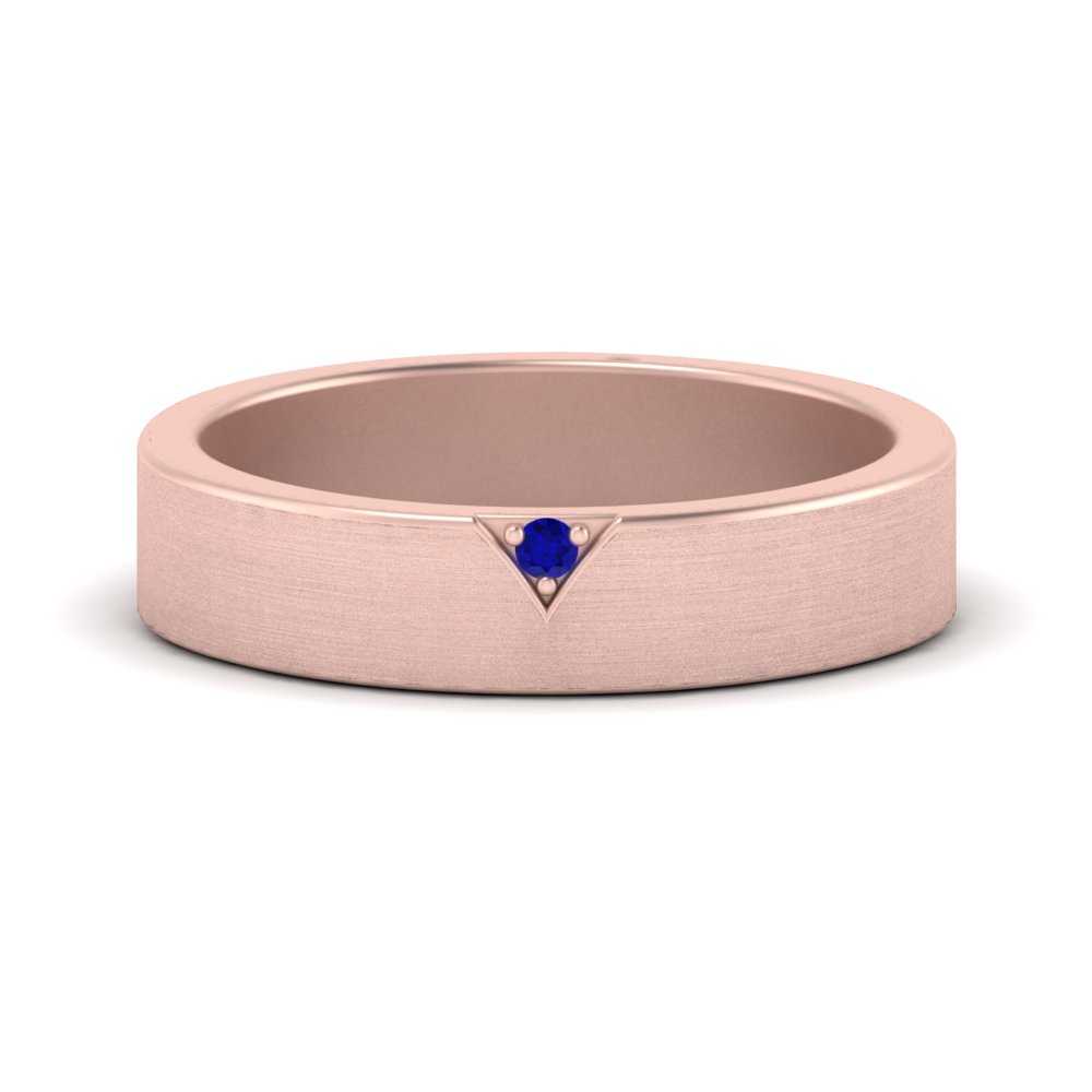 Classic V Shaped Solitaire Stone Mens Band