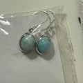 Classic Oval Larimar Earrings in Sterling Silver | Earrings | Wiccan Center