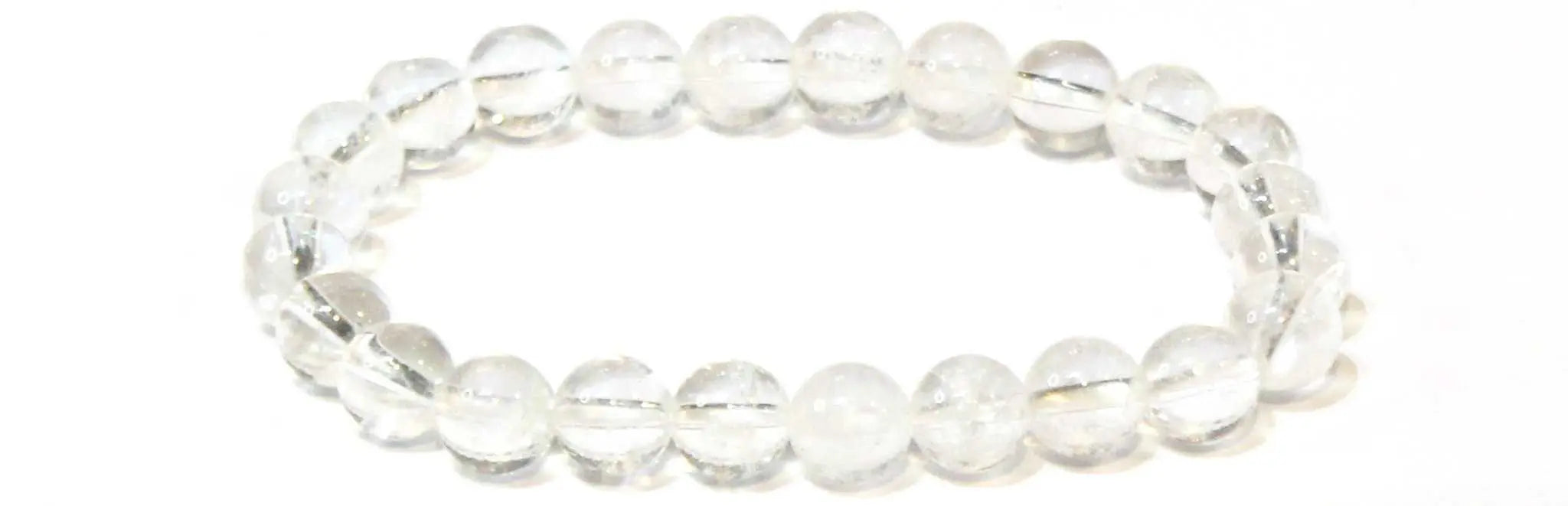 Clear Quartz Round Bead Bracelet - Amplifies Intent | Bracelets | Wiccan Center