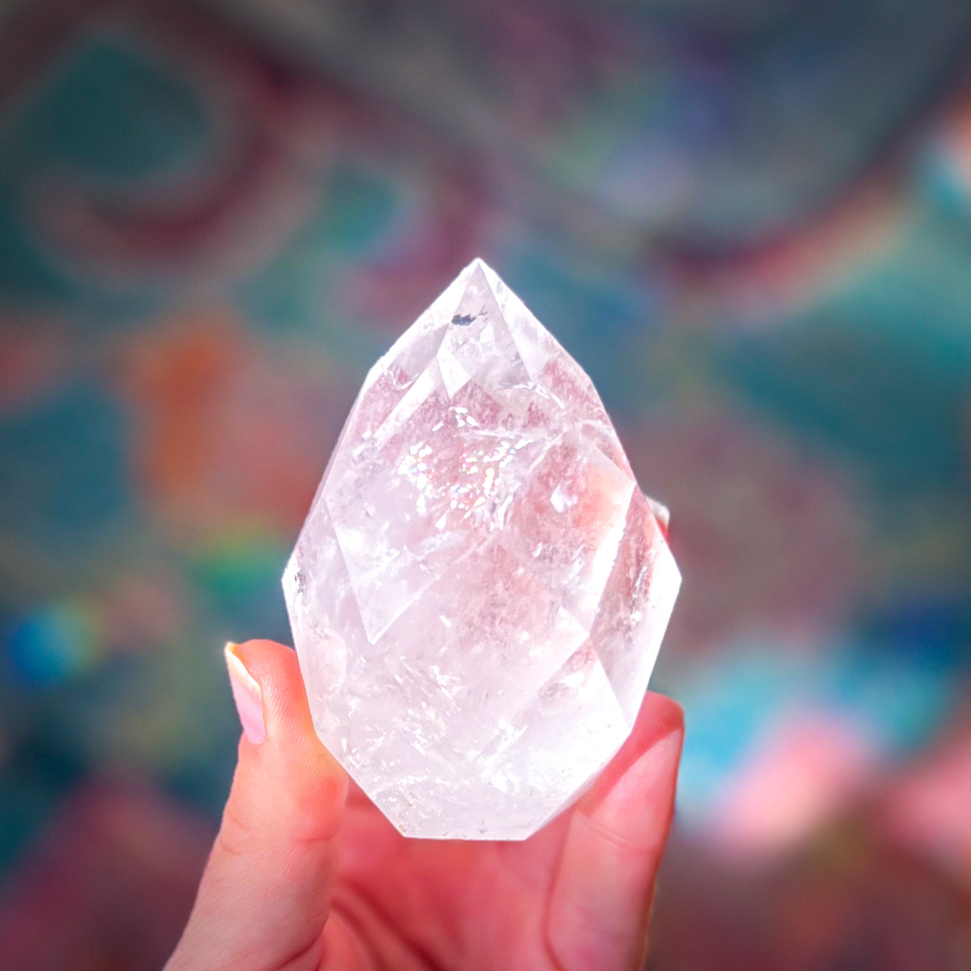 Clear Quartz Faceted Flames | | Wiccan Center