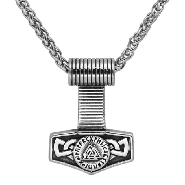 Vikings Hammer Valknut Stainless Steel Necklace | Necklaces | Wiccan Center