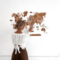 3D Wooden World Map Oak (for US only)