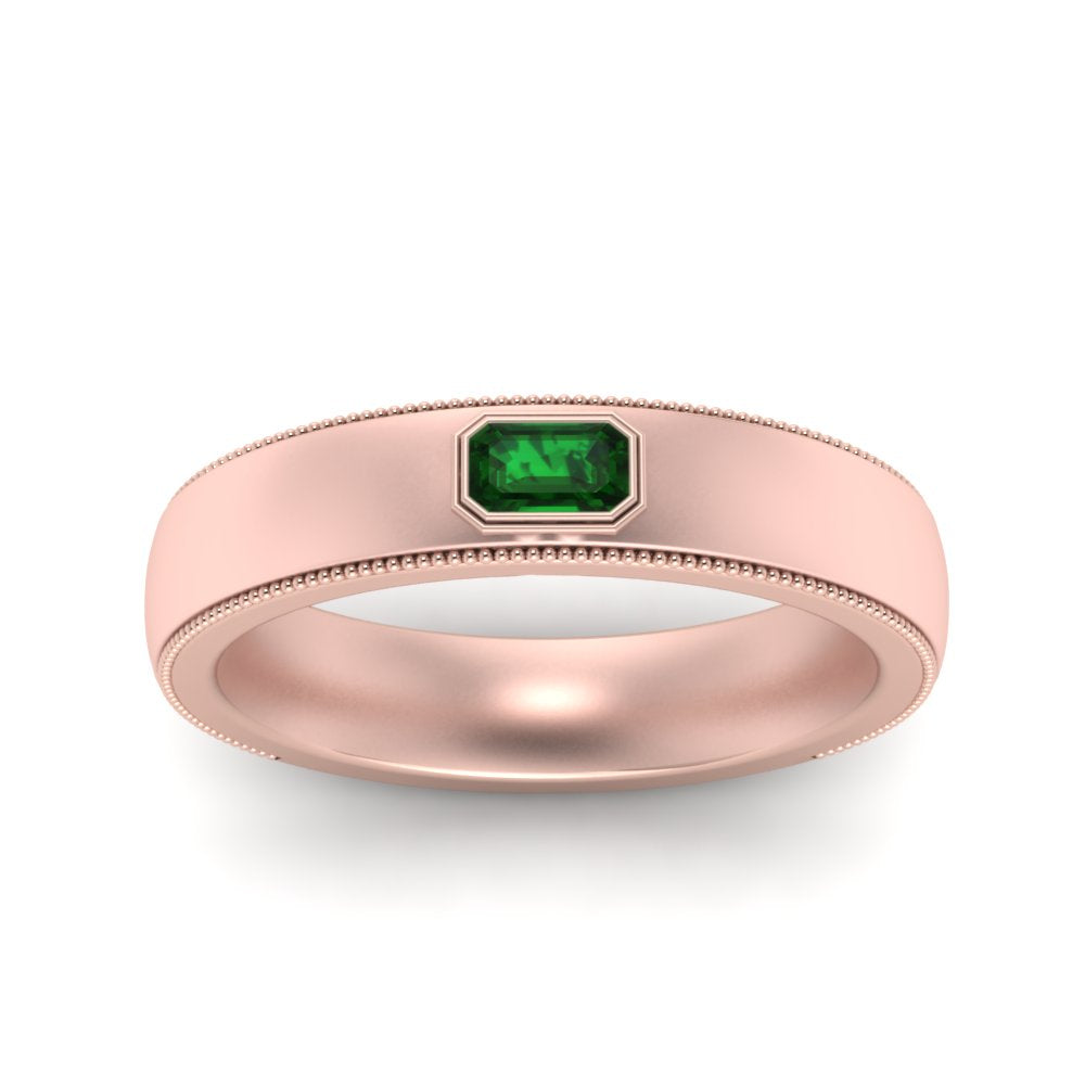 Comfort Fit Mens Milgrain Outline Ring