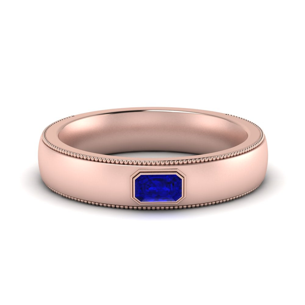Comfort Fit Mens Milgrain Outline Ring