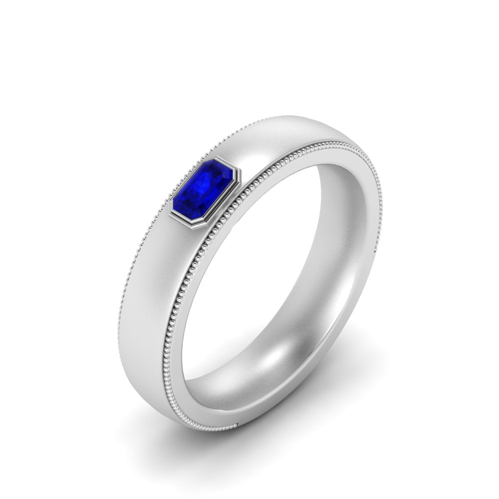 Comfort Fit Mens Milgrain Outline Ring