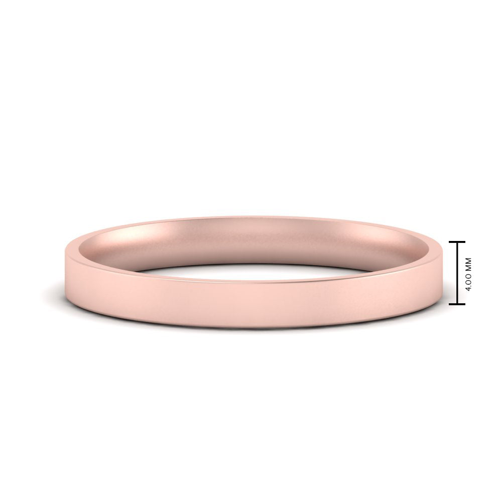 Comfort Fit Flat 4 mm Mens Wedding Band