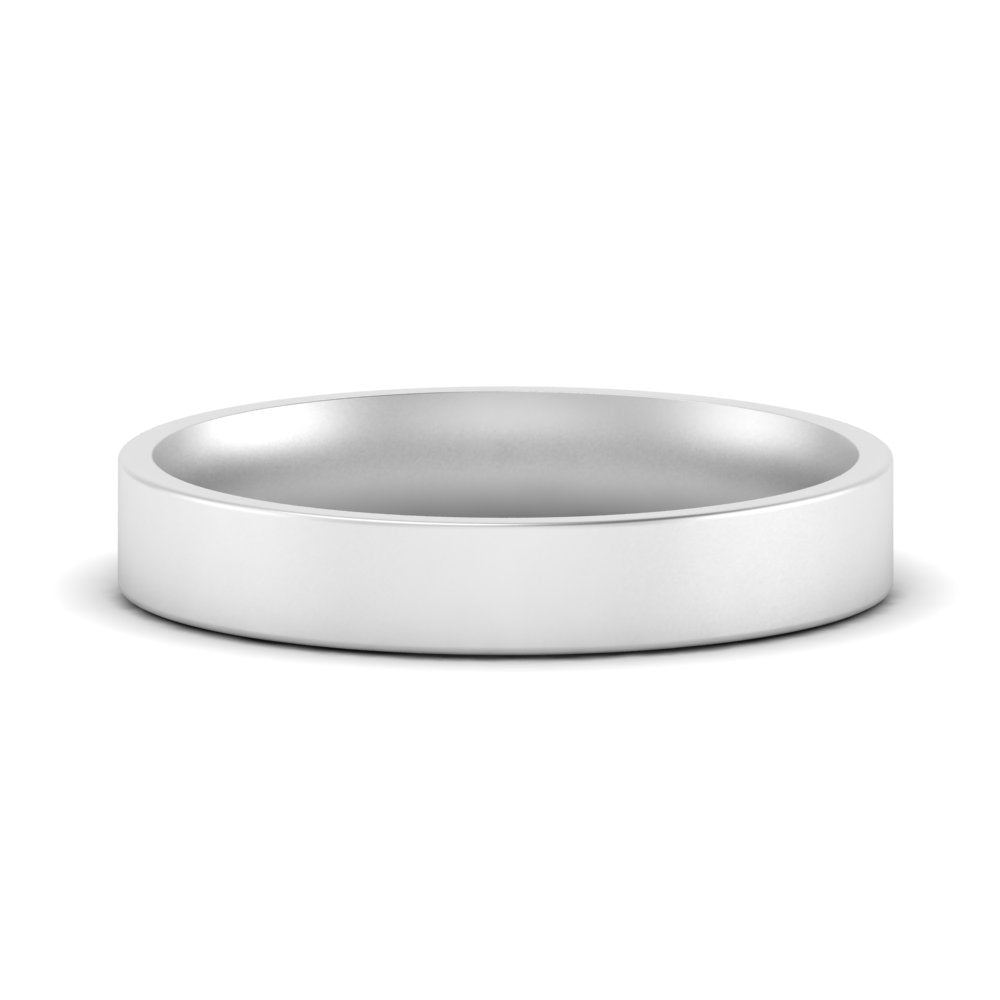Comfort Fit Flat 4 mm Mens Wedding Band