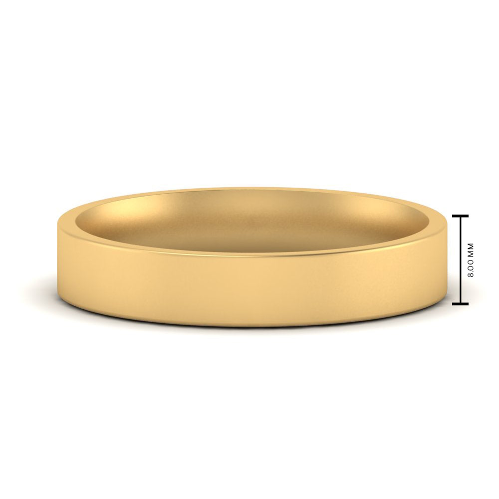 Comfort Fit Flat 4 mm Mens Wedding Band