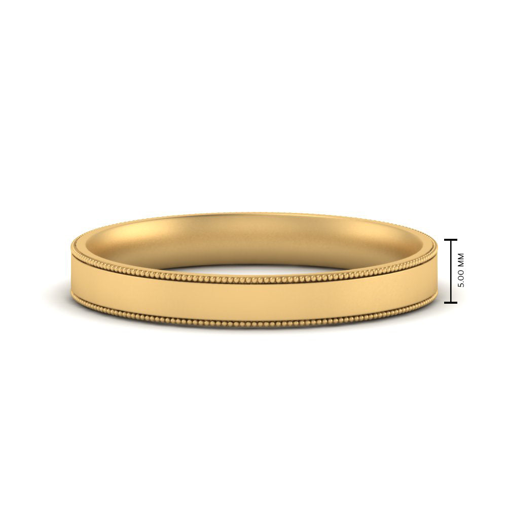 4 mm Stepped Edge Comfort Fit Flat Mens Band