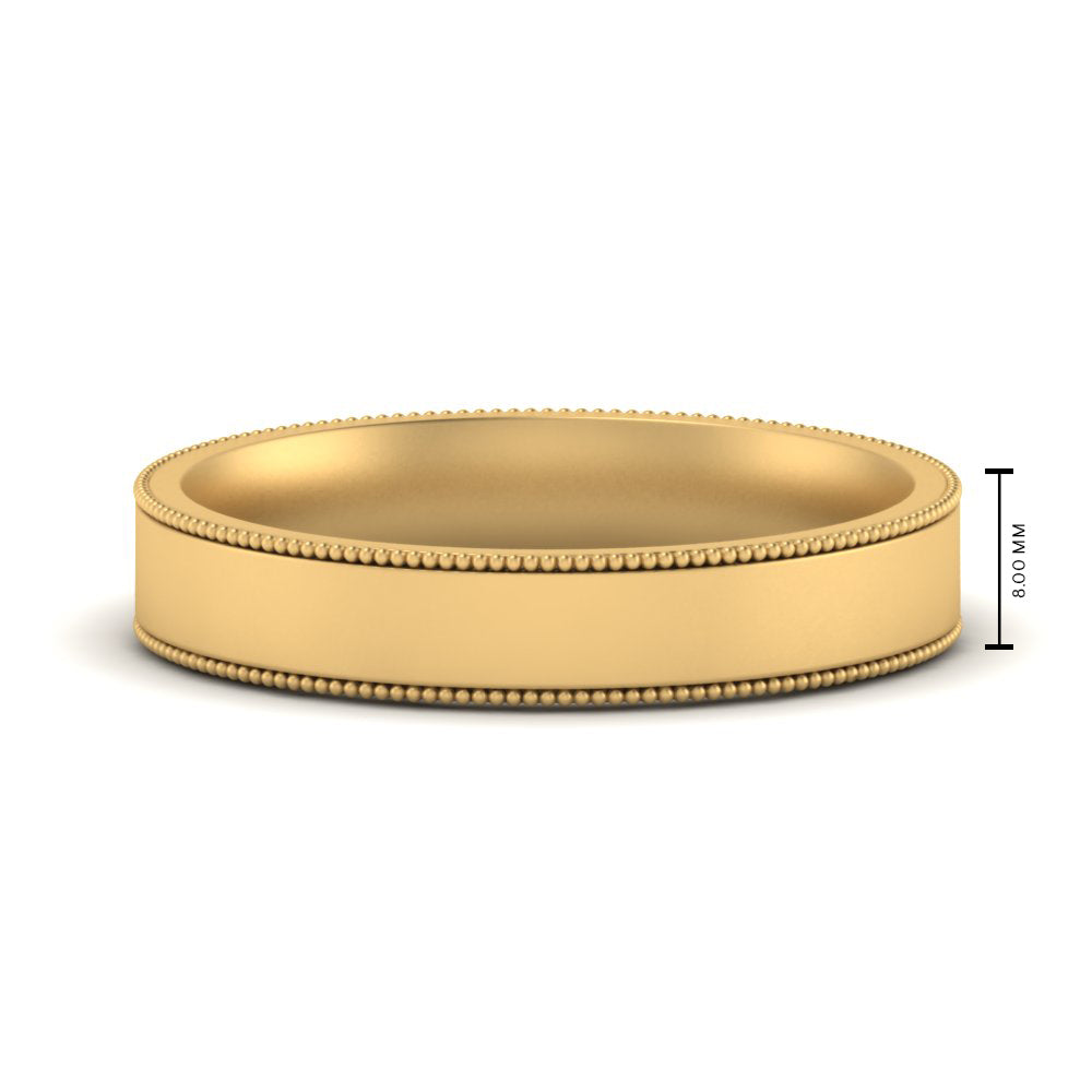 4 mm Stepped Edge Comfort Fit Flat Mens Band