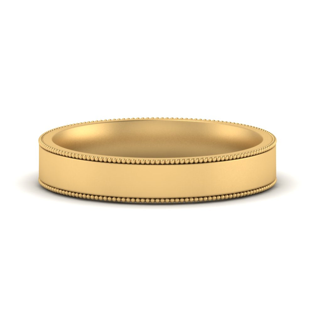 4 mm Stepped Edge Comfort Fit Flat Mens Band
