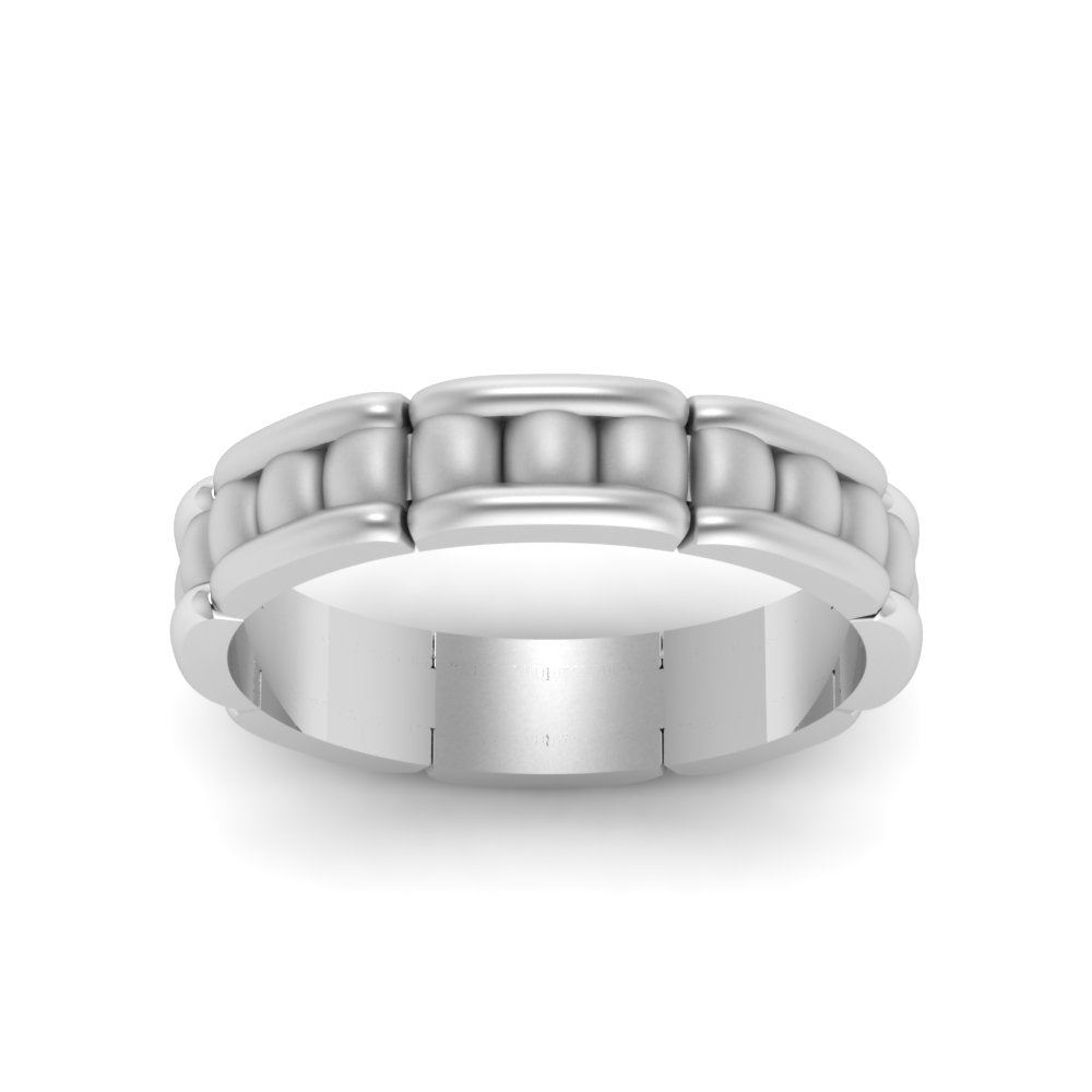 Grooved Gold Wedding Band for Men