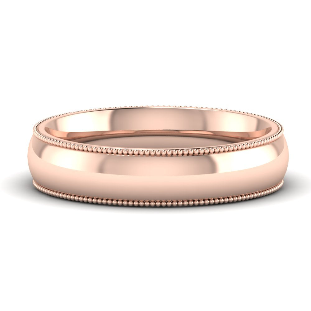 4 mm Comfort Fit Wedding Band Milgrain Edge