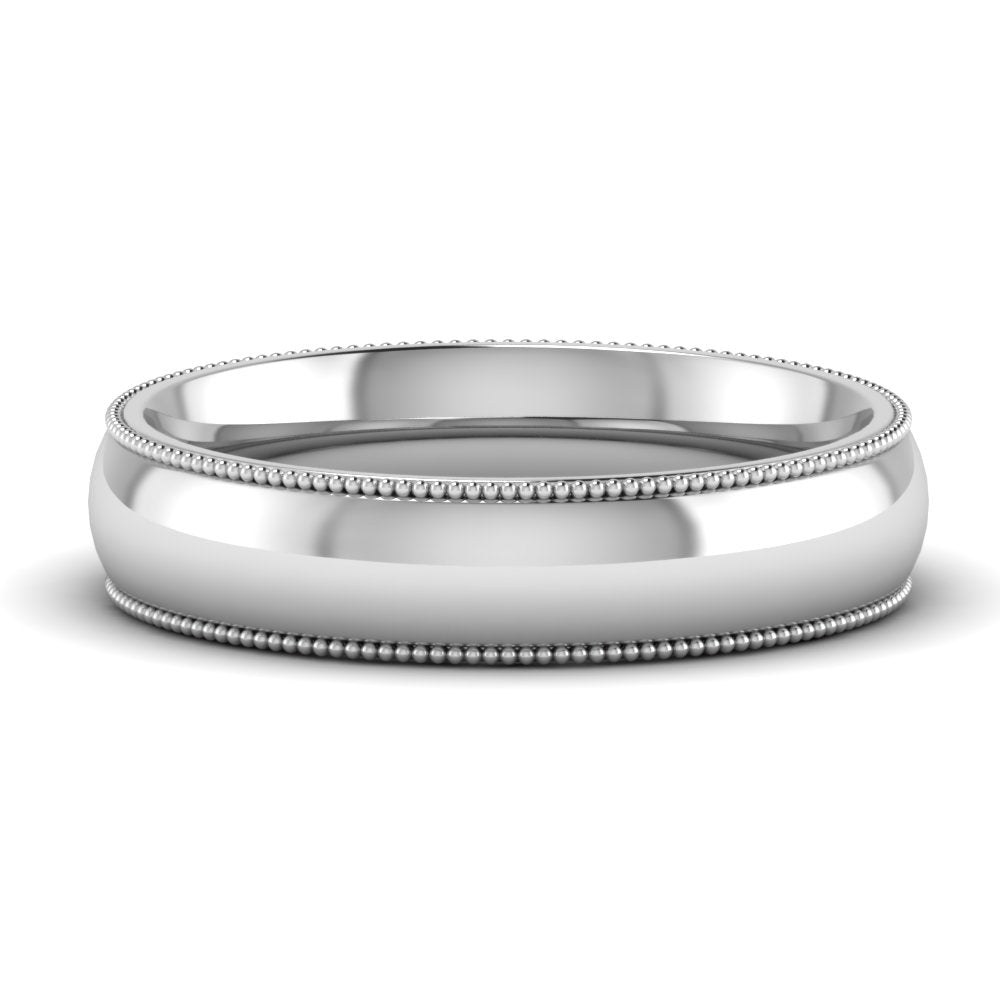 4 mm Comfort Fit Wedding Band Milgrain Edge