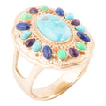 Concho Colorful Golden Statement Ring | Rings | Wiccan Center