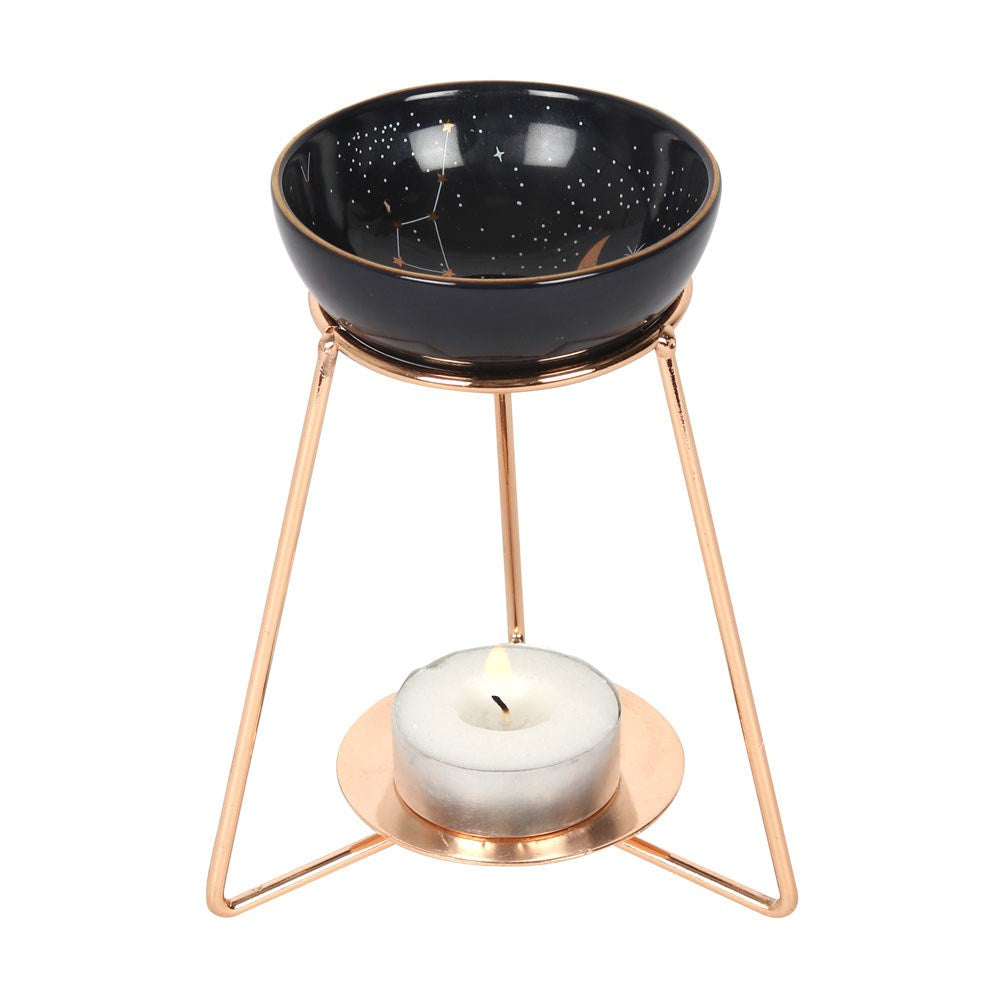 Purple Star Sign Oil Burner and Wax Warmer On Metal Base | Wax Melt Warmer | Wiccan Center