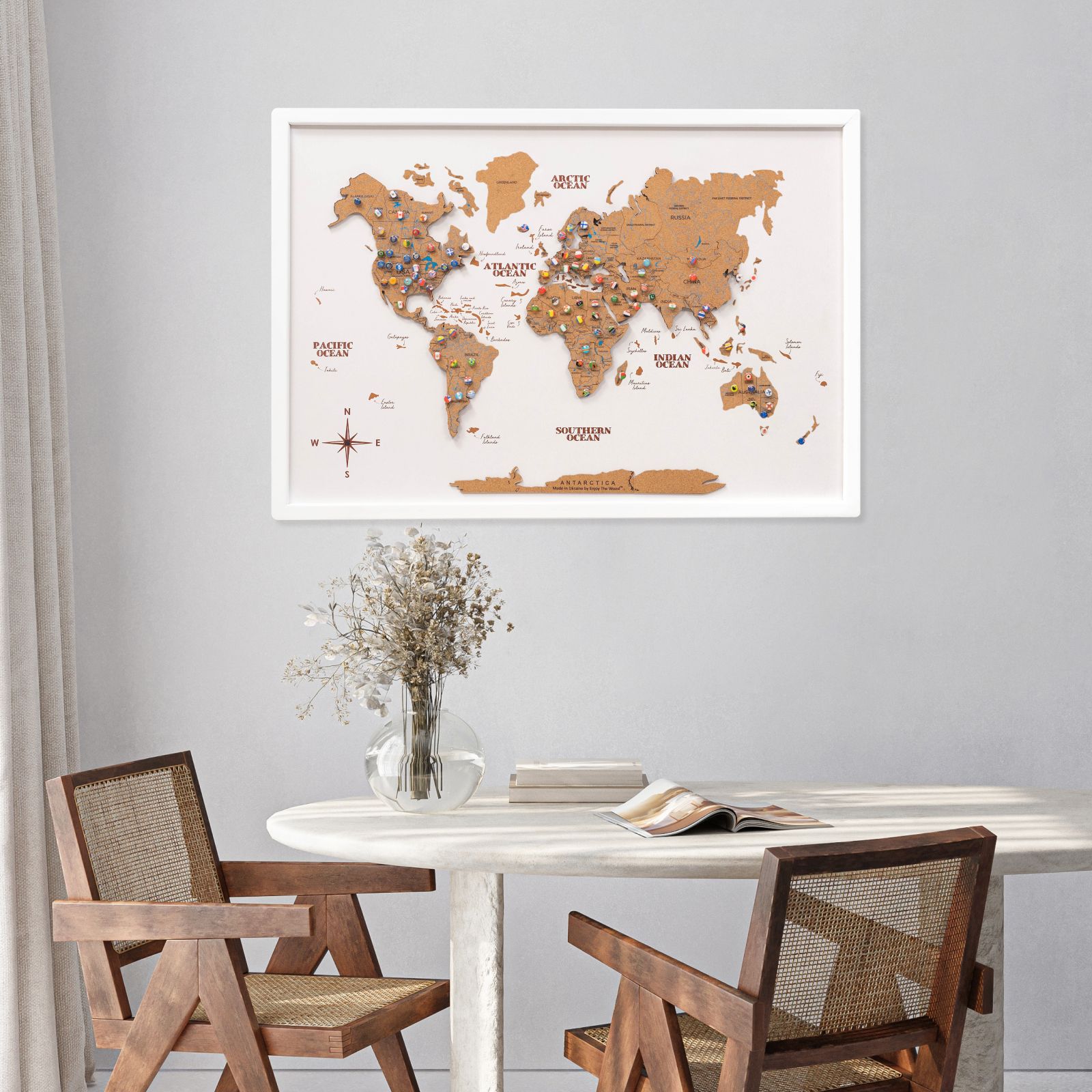 Cork Panel World Map