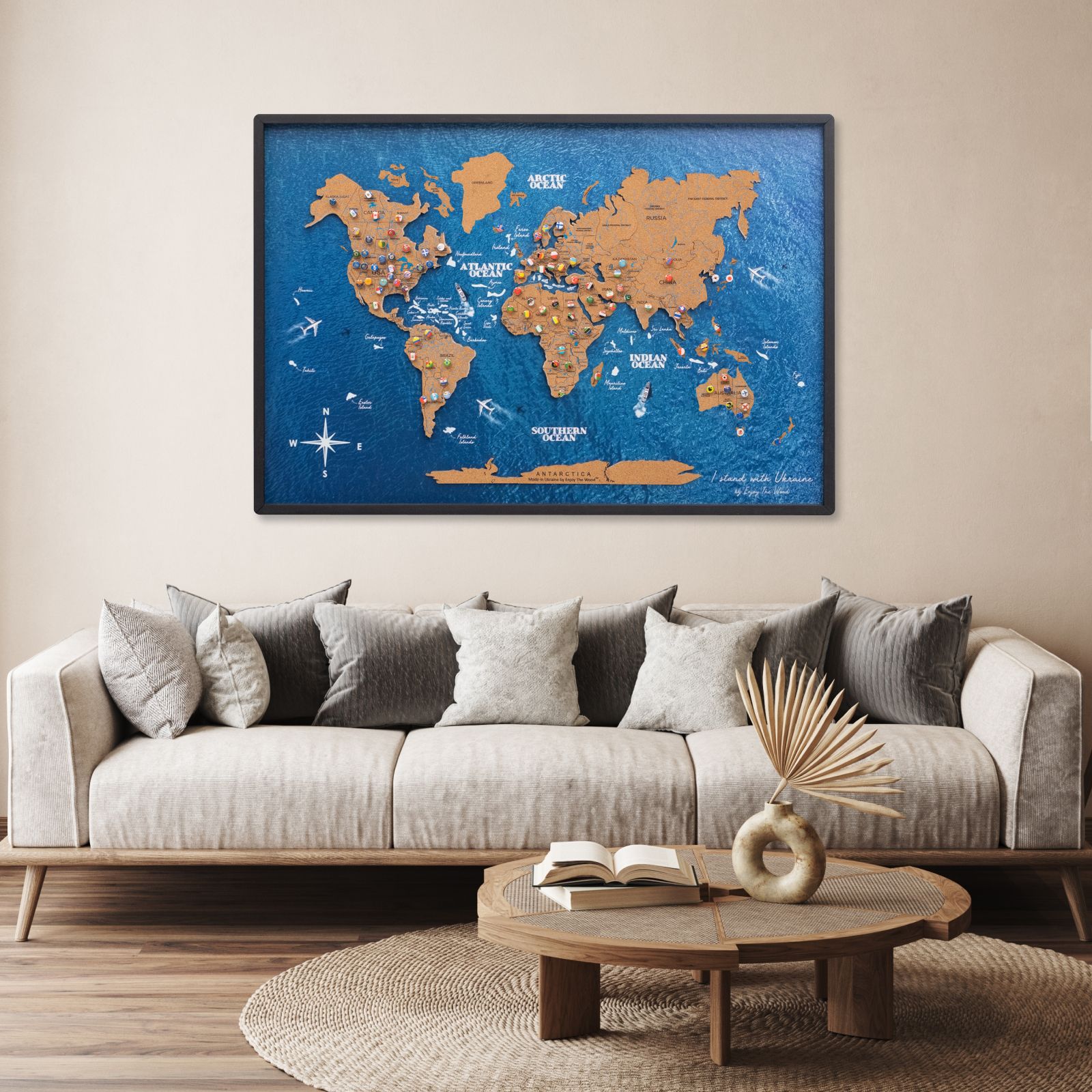 Cork Panel World Map