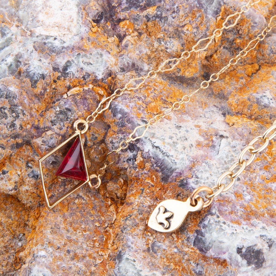 Corundum and Bronze Triangle Necklace | Necklaces | Wiccan Center