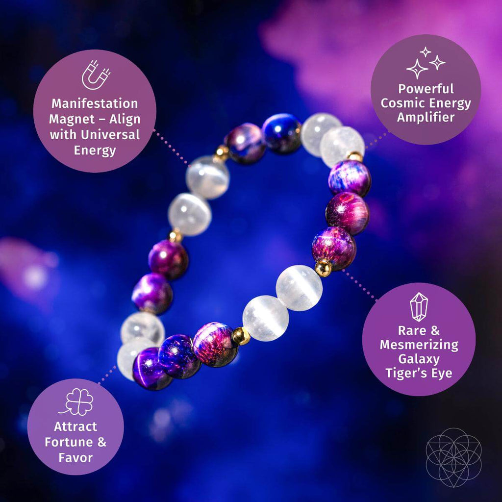 Cosmic Energy Amplifier - Galaxy Tiger’s Eye Bracelet | Bracelet | Wiccan Center