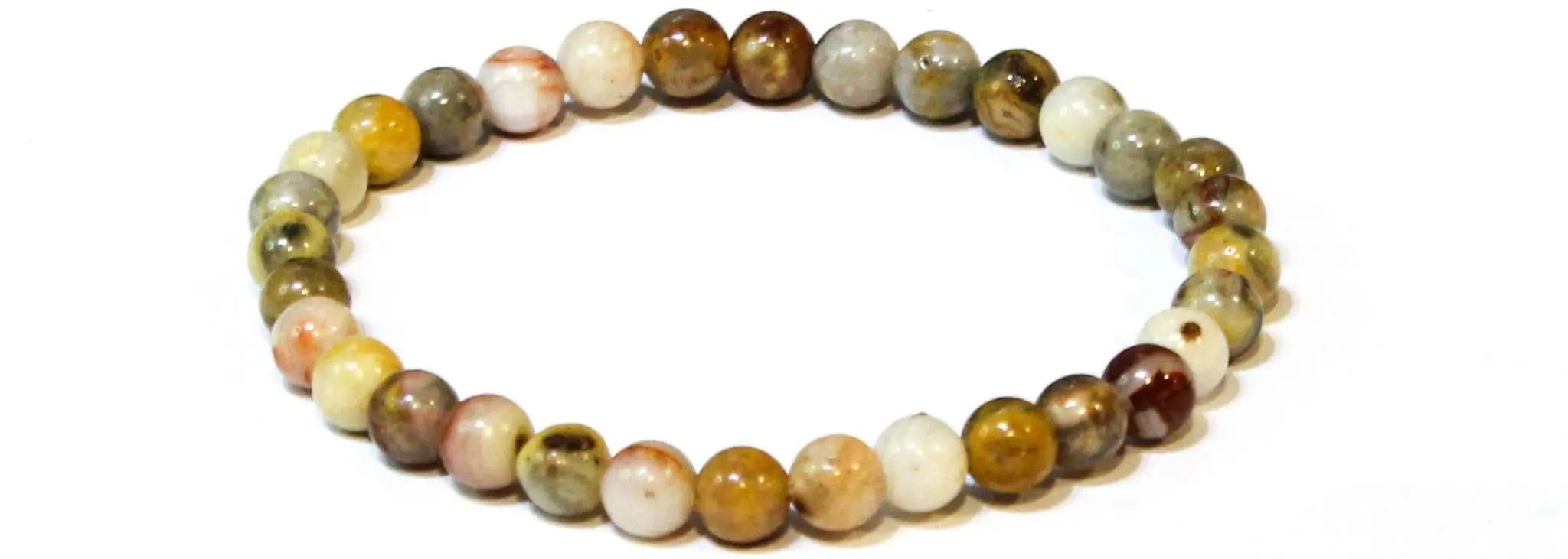 Crazy Lace Agate Round Bead Bracelet - Celebration Energy | Bracelets | Wiccan Center