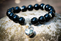 Onyx Keepsake Urn Heart Bracelet | Cremation Jewelry Bracelet | Wiccan Center