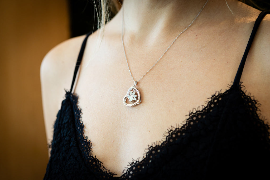 Pawprint Swivel Cremation Necklace