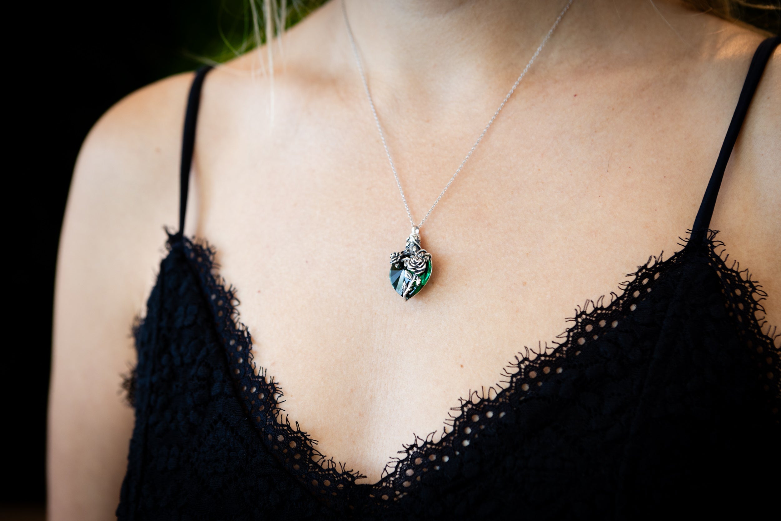 Emerald Green Cremation Necklace