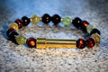 Tiger Eye and Garnet Cremation Bracelet for Hair Fur or Ash