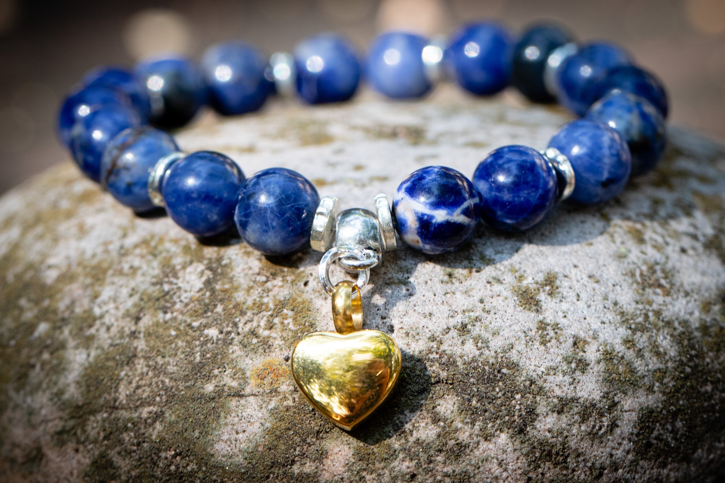 Sodalite Keepsake Urn Heart Bracelet