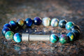 Rainbow Tiger Eye II Cremation Bracelet for Hair Fur or Ash