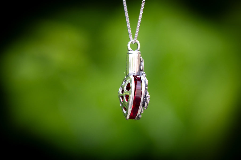 Ruby Rose Cremation Necklace | Necklace with Ashes | Wiccan Center