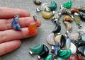 Ass't Mini Crescent Moon Pendant w/ Cord | Jewelry-Necklace | Wiccan Center
