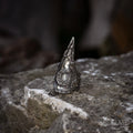 Looking Up-Sterling Silver Crescent Moon and Ivy Statement Ring