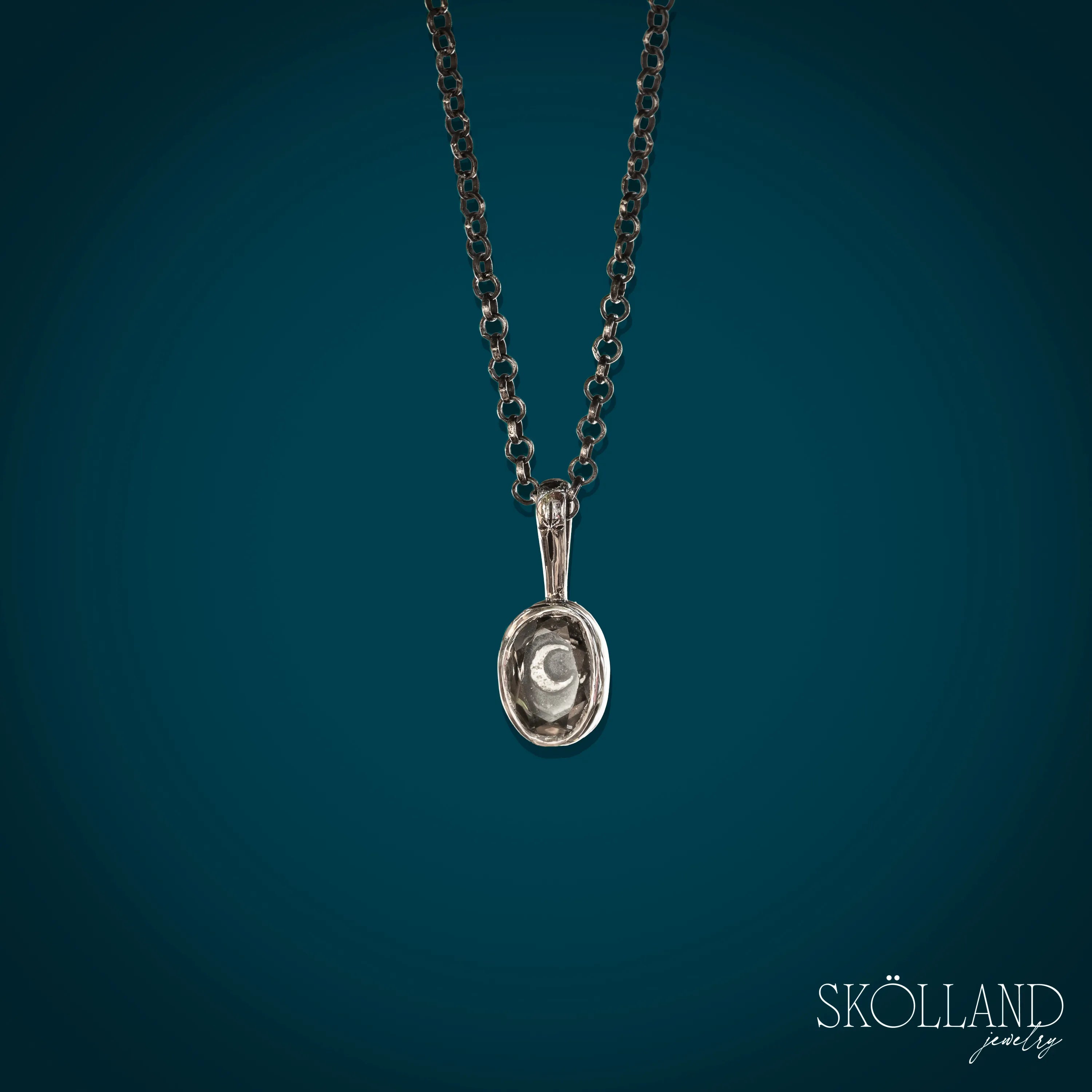 Crescent Moon Shadow Box Style Pendant