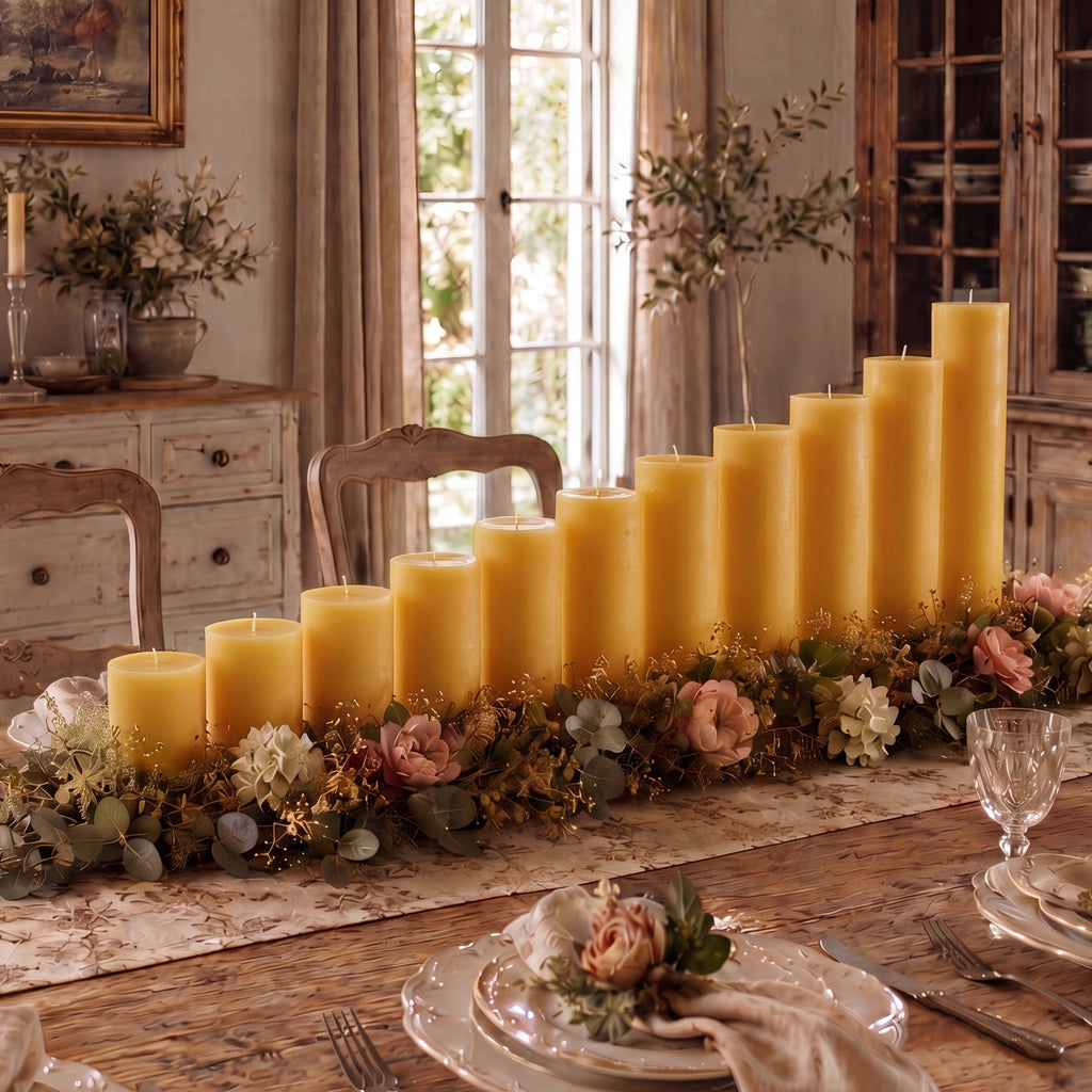 3x5 Inch Yellow Beeswax Pillar Candle | Candles | Wiccan Center