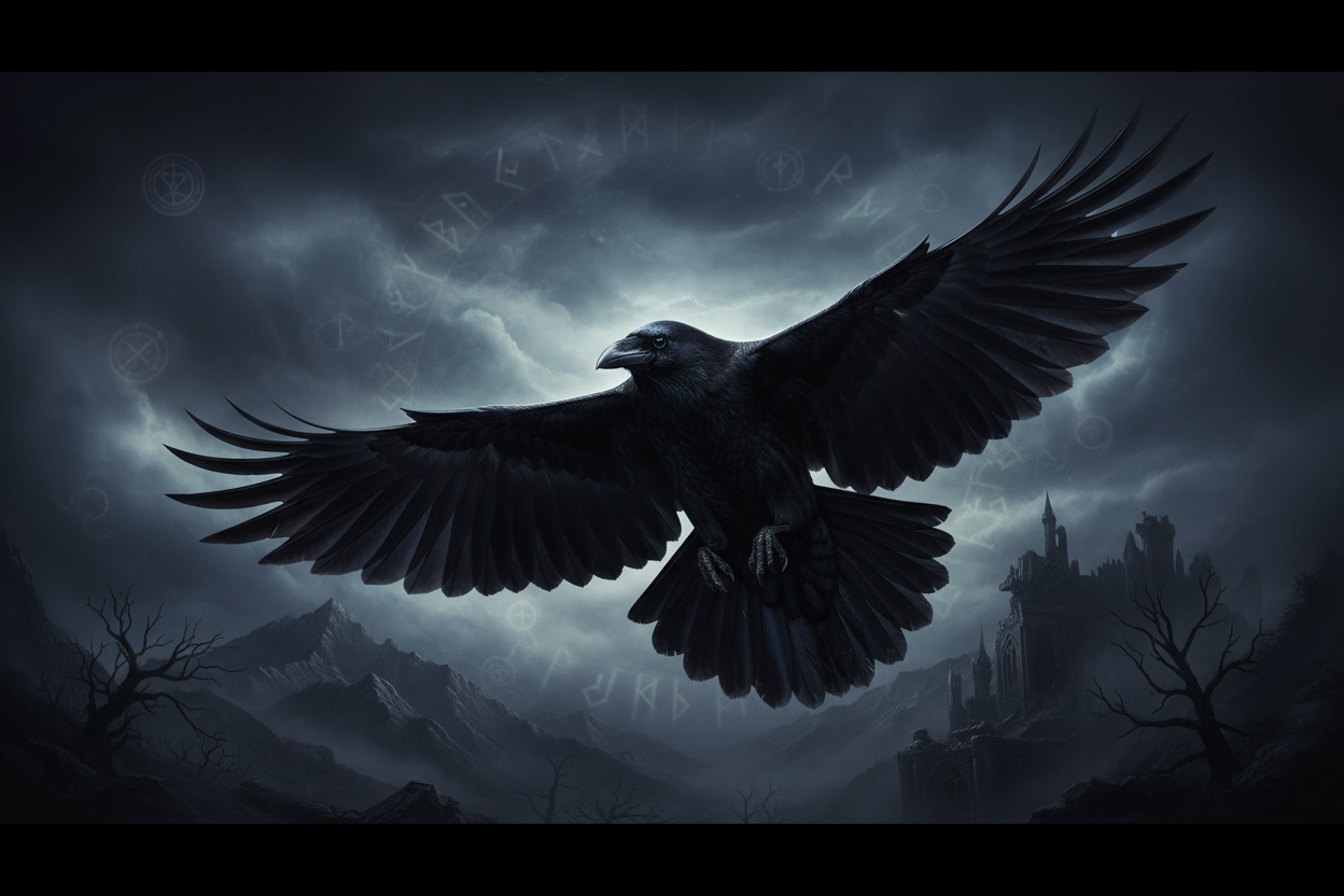Crow in Flight Hero Banner