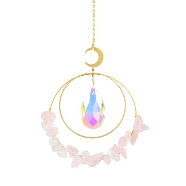 Crystal Ball Star Moon Sun Ring Rainbow Catcher Crystal Pendant Hanging Crystal Sun catcher Ornament Prism Stone Beads Ornament Home Window Wind-chimes Car Decoration | STDELOQ983M | Wiccan Center
