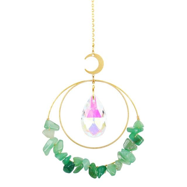 Crystal Ball Star Moon Sun Ring Rainbow Catcher Crystal Pendant Hanging Crystal Sun catcher Ornament Prism Stone Beads Ornament Home Window Wind-chimes Car Decoration | STDELOQ983M | Wiccan Center