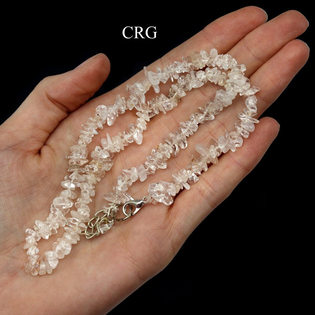 Crystal Quartz Strand Chip Choker Necklace (16 Inches) (4 Pieces)