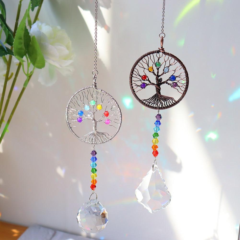 Crystal Wind Chime Star Moon Pendant Sun Plated Crystal Rainbow Sun-catcher Glass Beads Ball Pendant Hanging Prism Drop Sun Catchers For Windows Home Garden Decoration Gift Colorful Beads Hanging Drop for Outdoor Indoor Garden Decor | STDEPQ129L | Wiccan Center