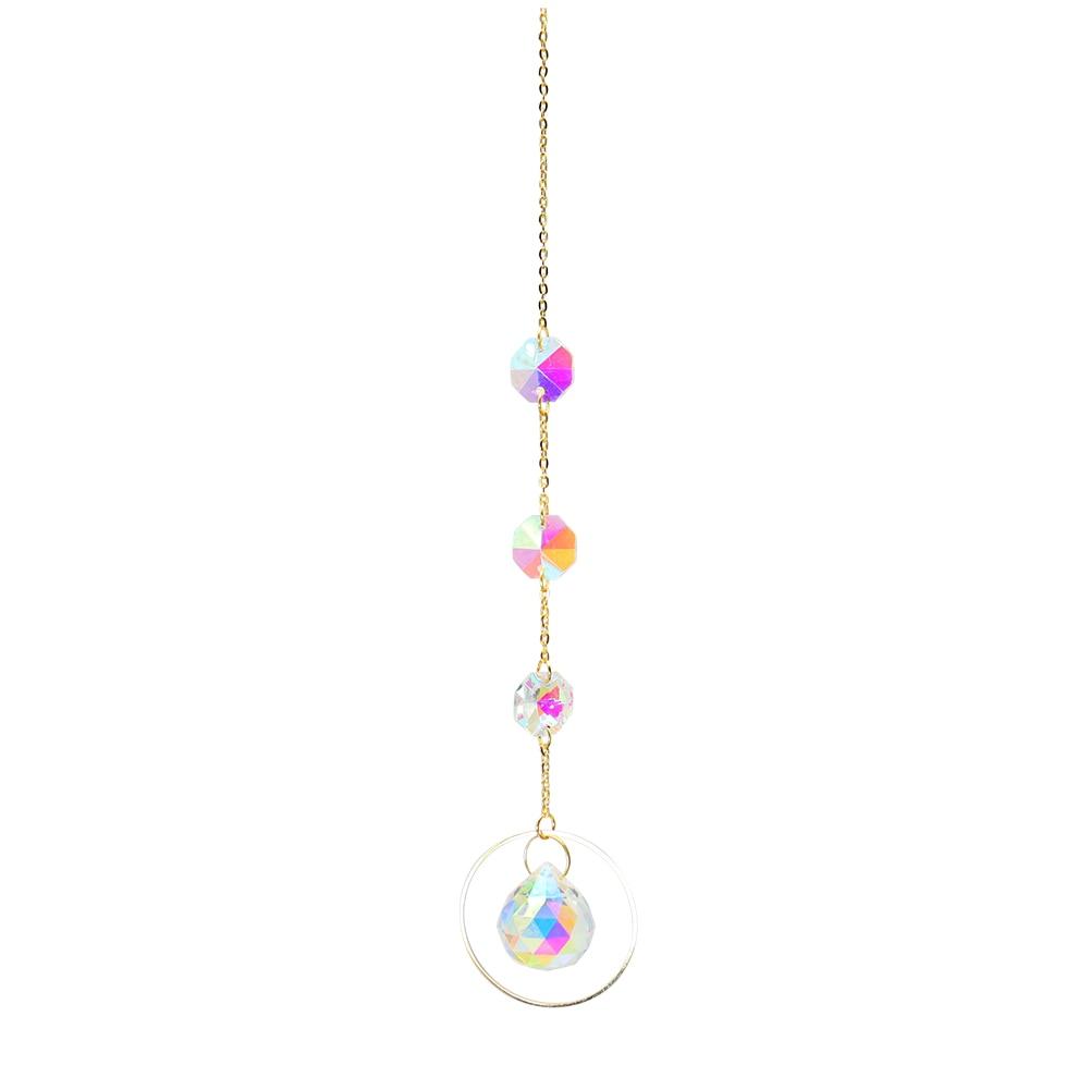 Crystal Wind Chime Star Moon Pendant Sun Plated Crystal Rainbow Sun-catcher Glass Beads Ball Pendant Hanging Prism Drop Sun Catchers For Windows Home Garden Decoration Gift Colorful Beads Hanging Drop for Outdoor Indoor Garden Decor | STDEPQ129L | Wiccan Center