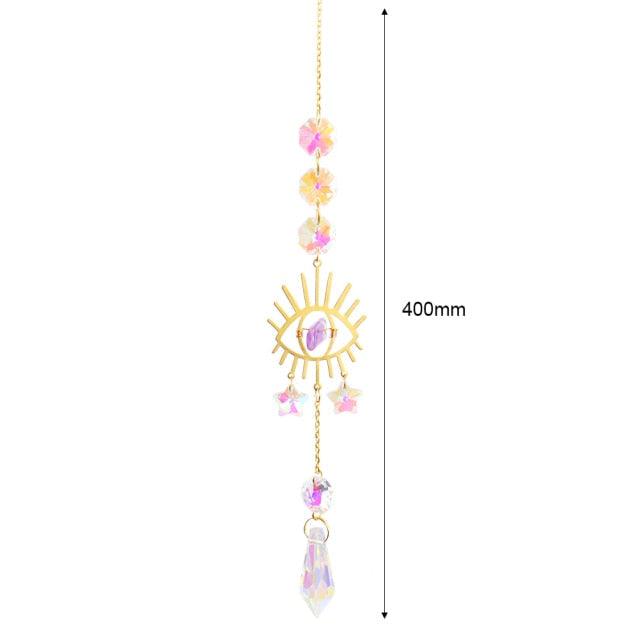 Crystal Wind Chime Star Moon Sun Pendant Indoor Window For Window in Garden Starry Sky Decor Catchers with Crystals Dream Sun Catchers Plated Colorful Beads Hanging Drop for Outdoor Garden Moon Prism | STDEJS92PL2 | Wiccan Center