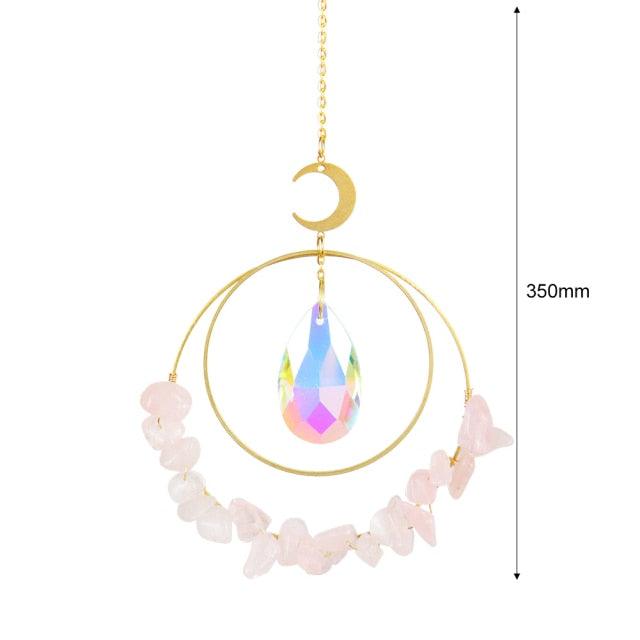 Crystal Wind Chime Star Moon Sun Pendant Indoor Window For Window in Garden Starry Sky Decor Catchers with Crystals Dream Sun Catchers Plated Colorful Beads Hanging Drop for Outdoor Garden Moon Prism | STDEJS92PL2 | Wiccan Center
