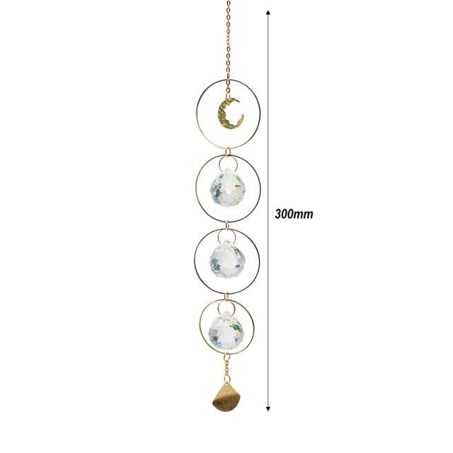 Crystal Wind Chime Star Moon Sun Pendant Indoor Window For Window in Garden Starry Sky Decor Catchers with Crystals Dream Sun Catchers Plated Colorful Beads Hanging Drop for Outdoor Garden Moon Prism | STDEJS92PL2 | Wiccan Center